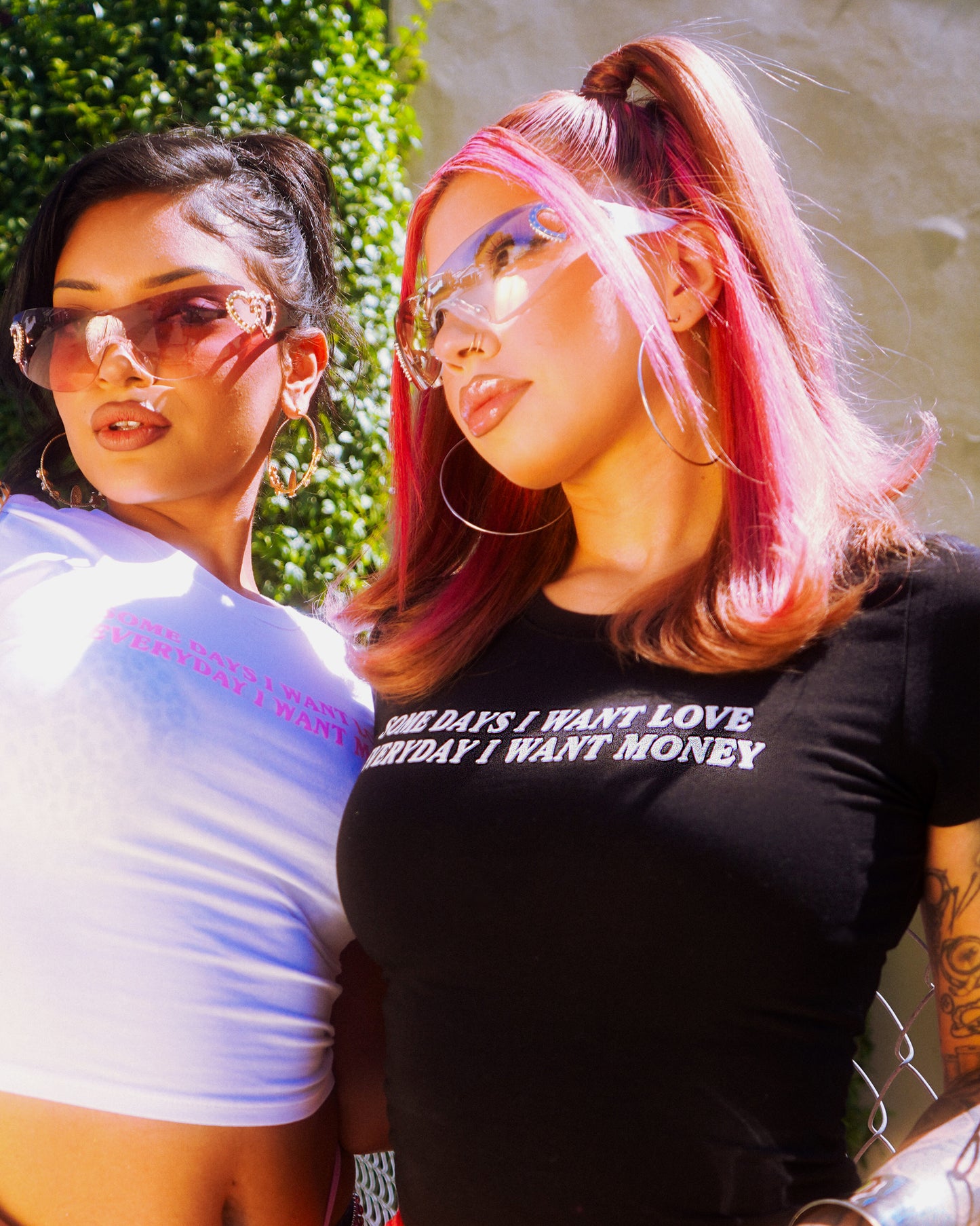 Some Days I Want Love Crop Tee - Black