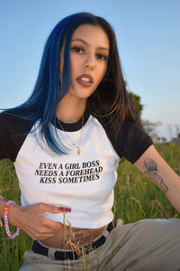 Give a Girl Boss a Forehead Kiss - Crop Tee