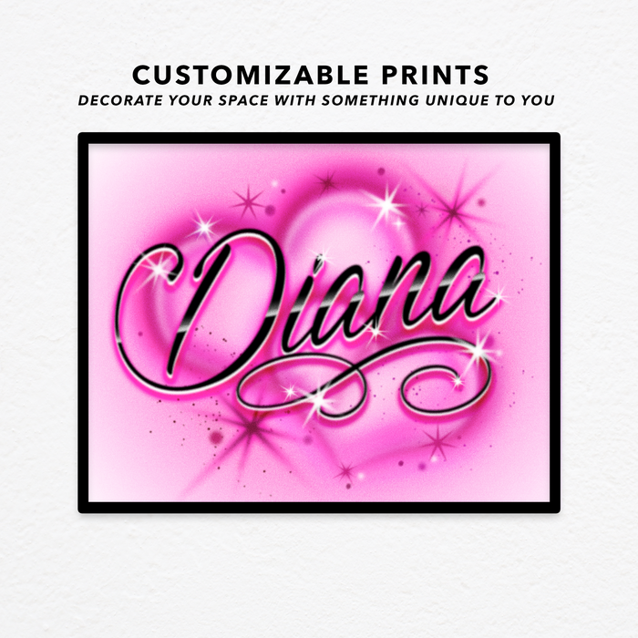 Pink Heart Custom Airbrush Print