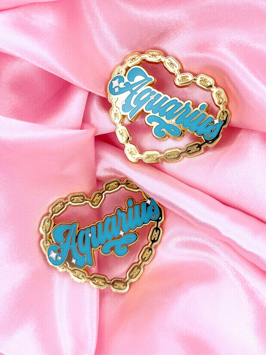 Aquarius Zodiac Pin