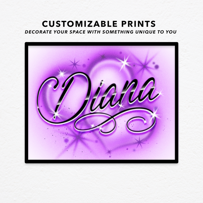 Purple Heart Custom Airbrush Print